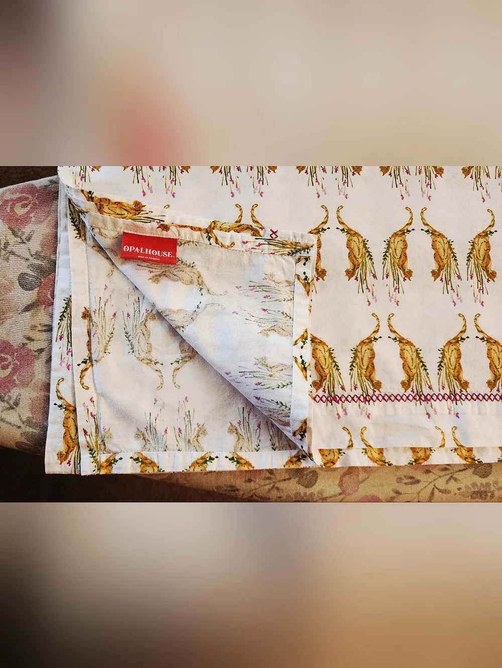 FULL size FLAT bed sheet only Target Opalhouse Jungalow Bengal Cat Tiger 79